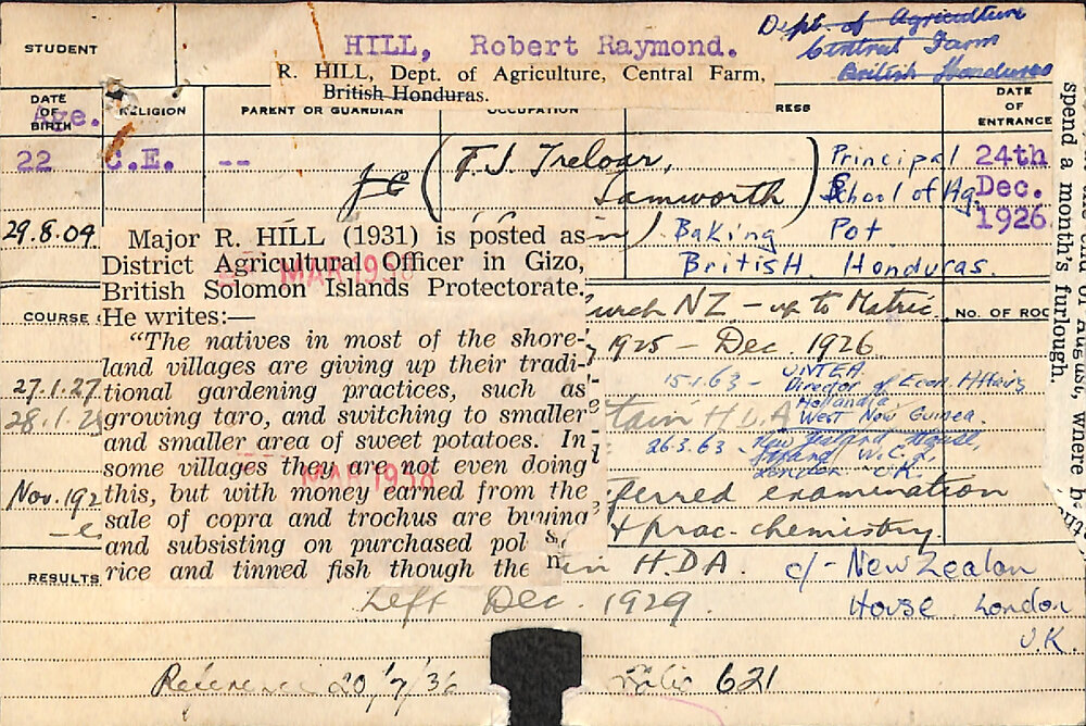 HILL, Robert Raymond (Hawkesbury Diploma of Agriculture (HDA))