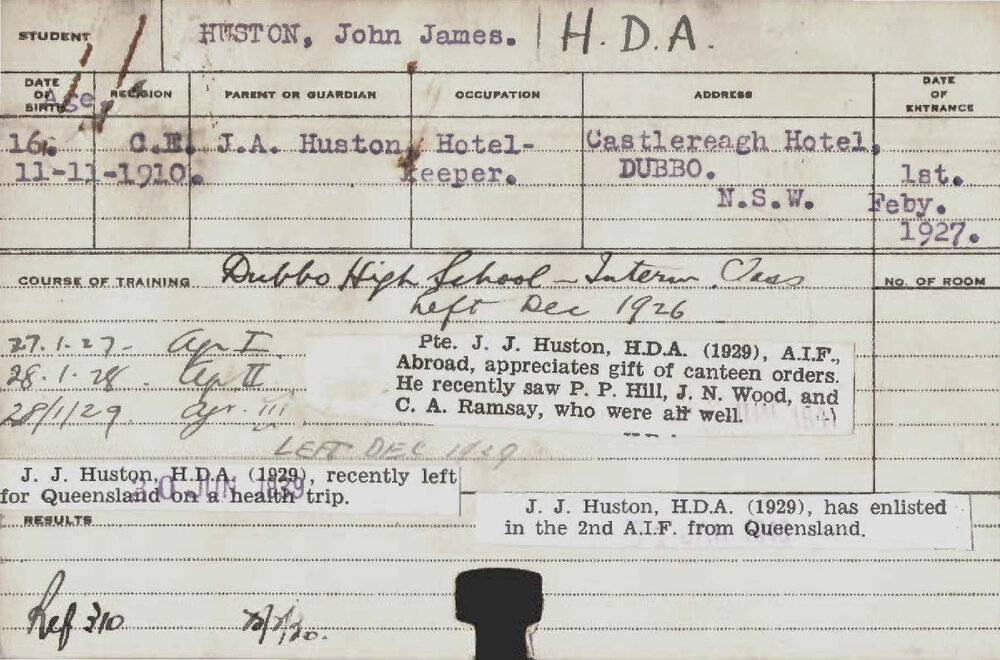 HUSTON, John James (Hawkesbury Diploma of Agriculture (HDA))