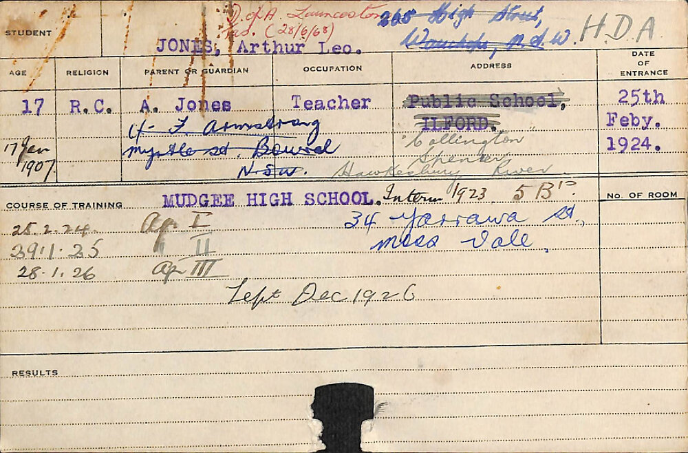 JONES, Arthur Leo (Hawkesbury Diploma of Agriculture (HDA))