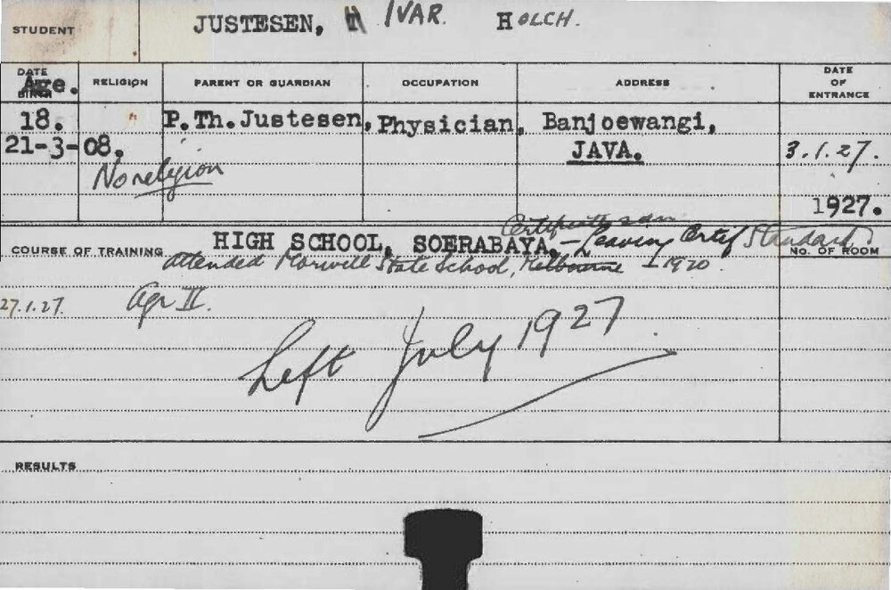 JUSTESEN, Ivar Holch (Hawkesbury Diploma of Agriculture (HDA))