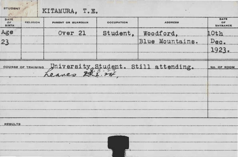 KITAMURA, TE (Course Not Identified)