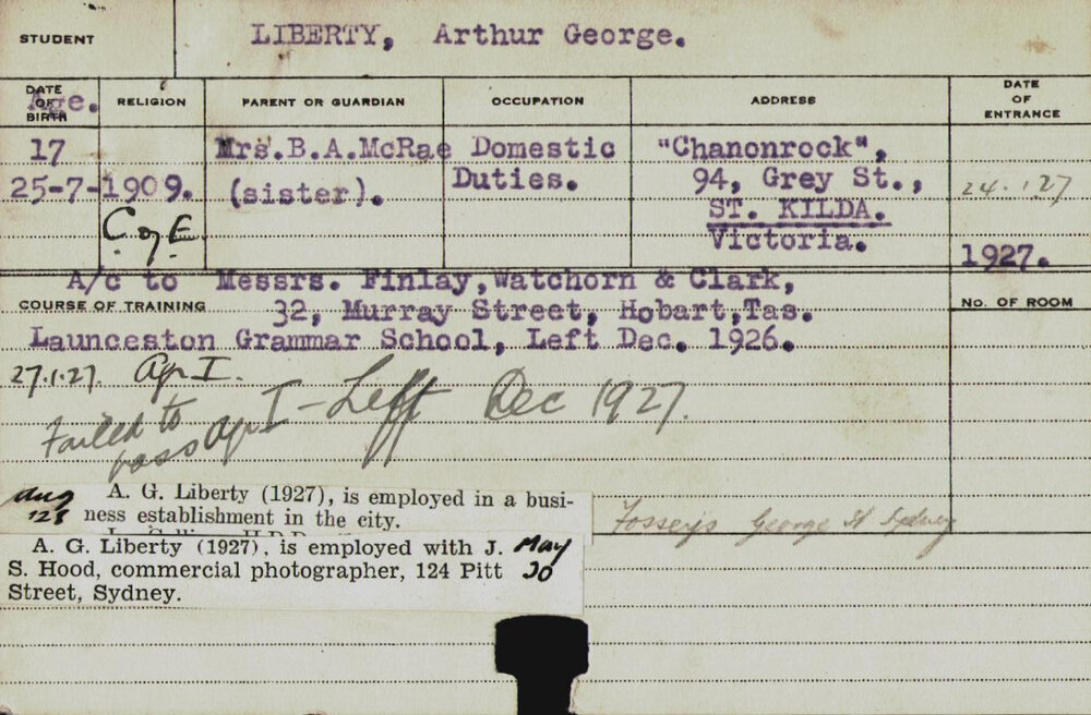 LIBERTY, Arthur George (Hawkesbury Diploma of Agriculture (HDA))