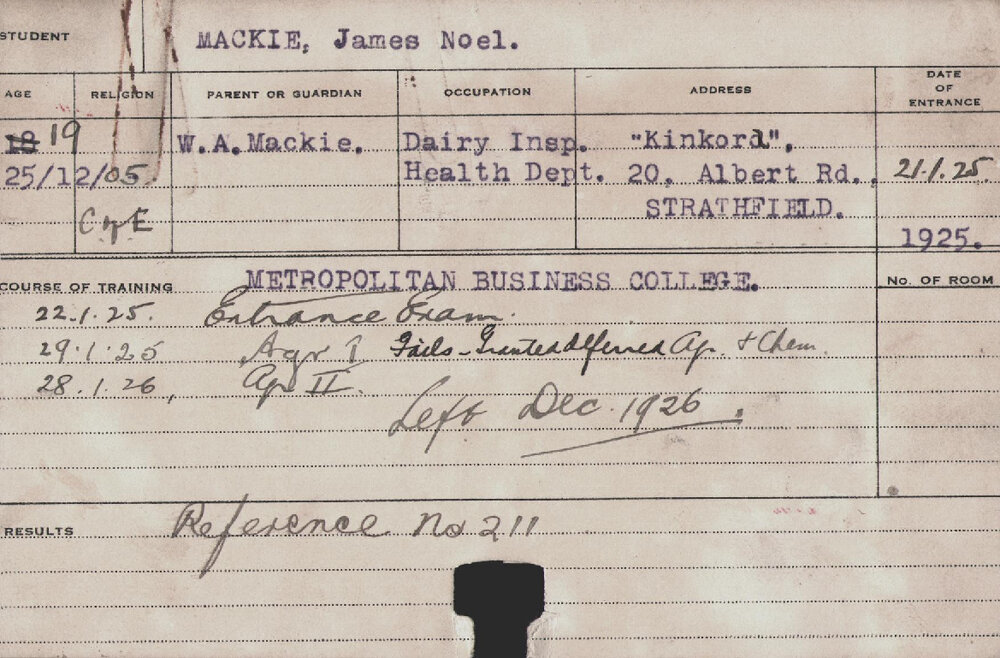 MACKIE, James Noel (Hawkesbury Diploma of Agriculture (HDA))