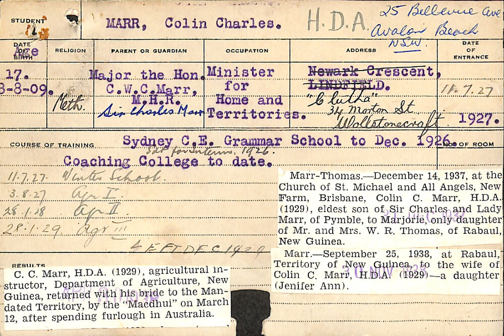MARR, Colin Charles (Hawkesbury Diploma of Agriculture (HDA))