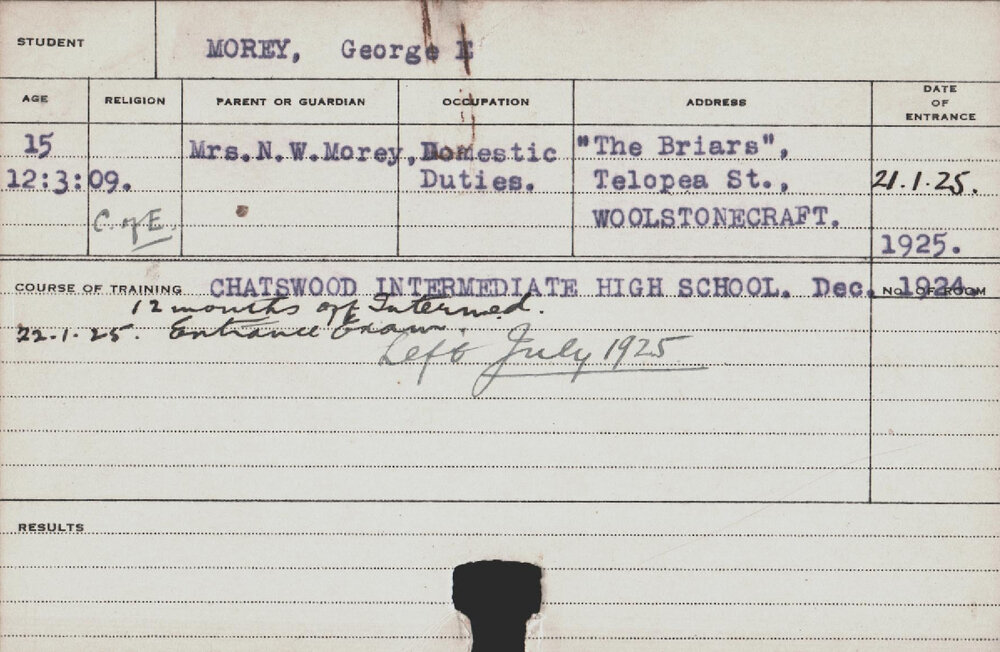 MOREY, George E (Hawkesbury Diploma of Agriculture (HDA))