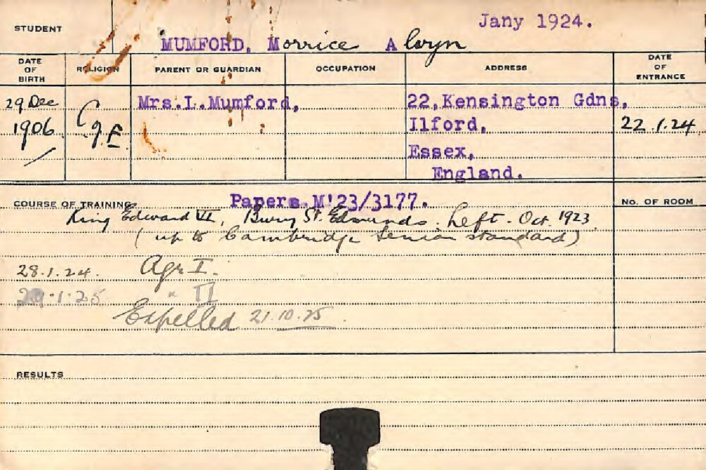 MUMFORD, Morrice Alwyn (Hawkesbury Diploma of Agriculture (HDA))