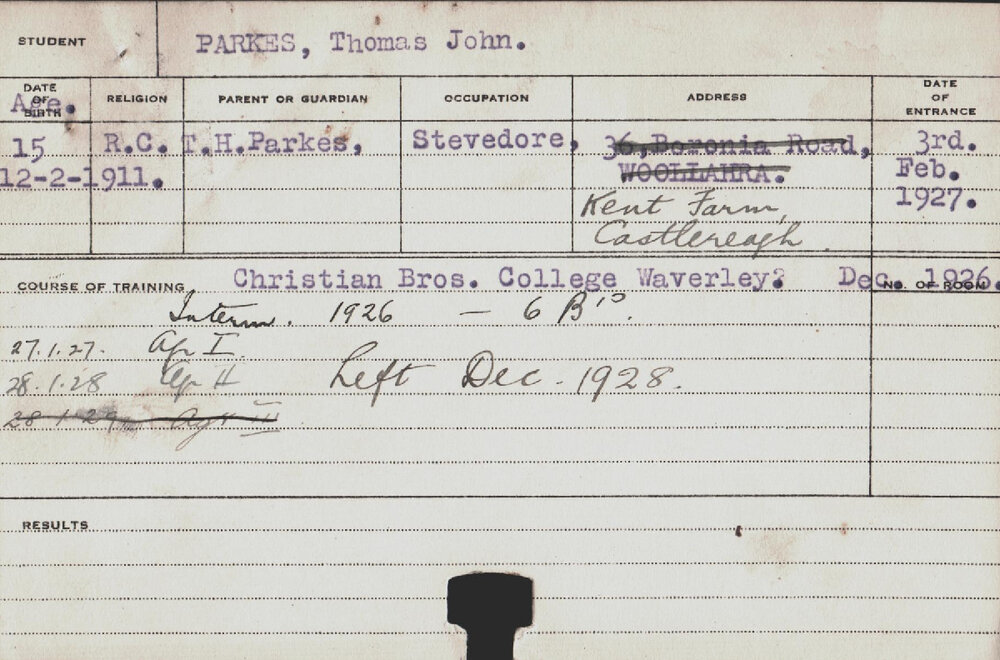 PARKES, Thomas John (Hawkesbury Diploma of Agriculture (HDA))