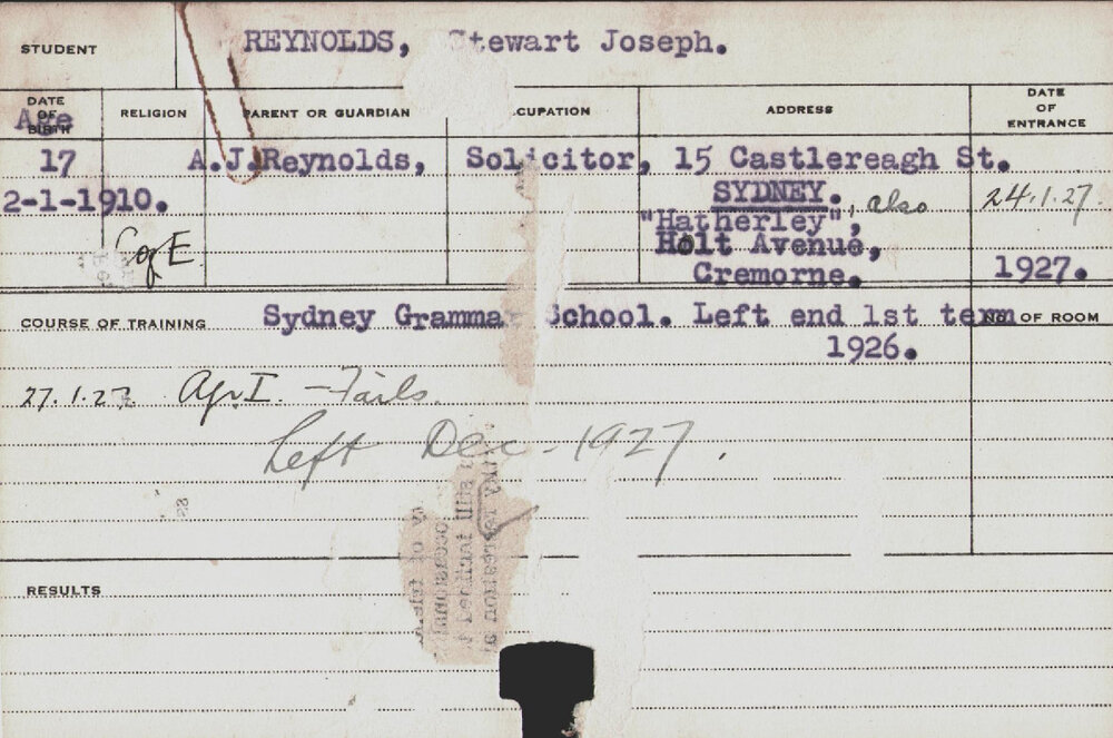 REYNOLDS, Stewart Joseph (Hawkesbury Diploma of Agriculture (HDA))