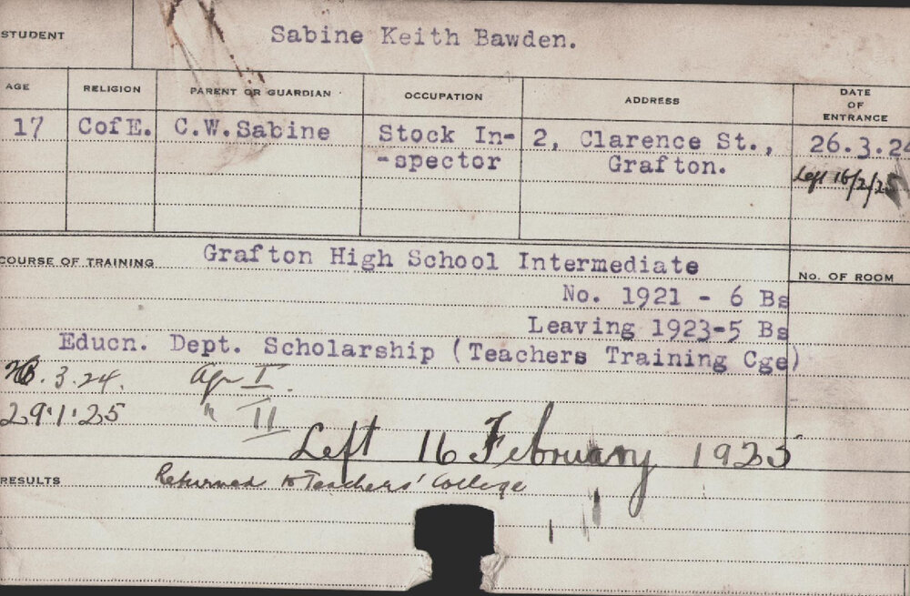 SABINE, Keith Bawden (Hawkesbury Diploma of Agriculture (HDA))