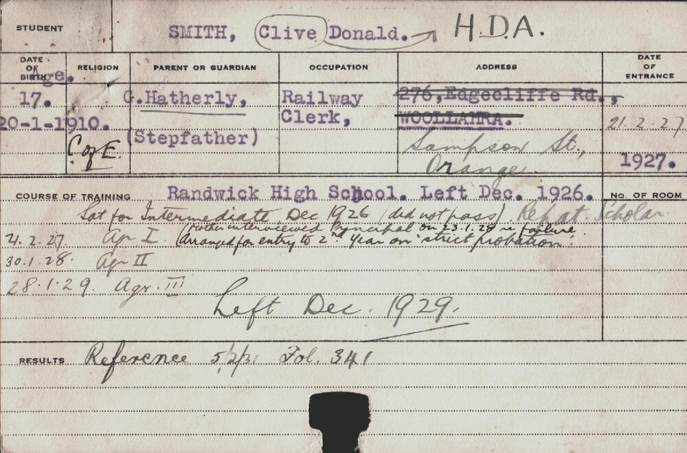 SMITH, Donald Clive (Hawkesbury Diploma of Agriculture (HDA))
