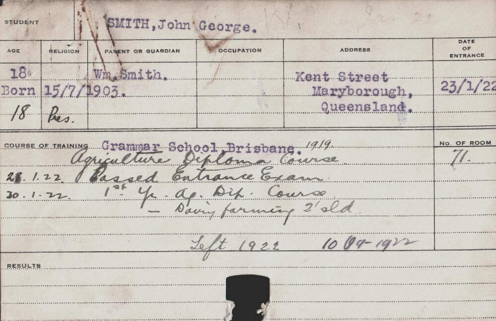 SMITH, John George (Hawkesbury Diploma of Agriculture (HDA))