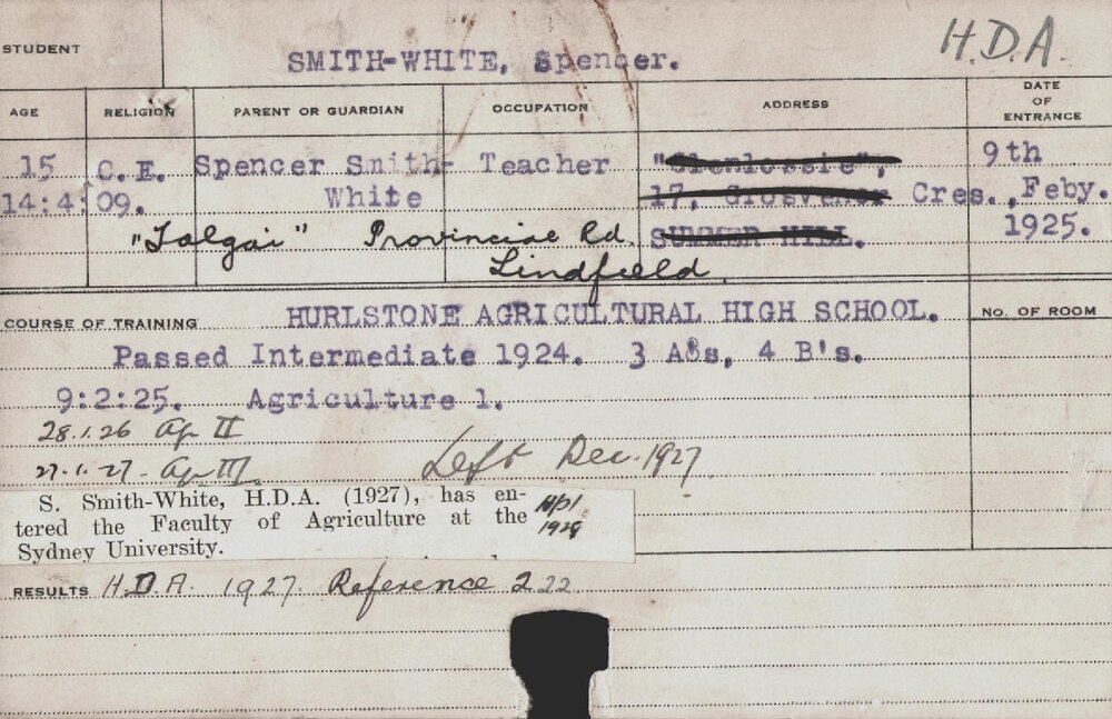 SMITH-White, Spencer (Hawkesbury Diploma of Agriculture (HDA))