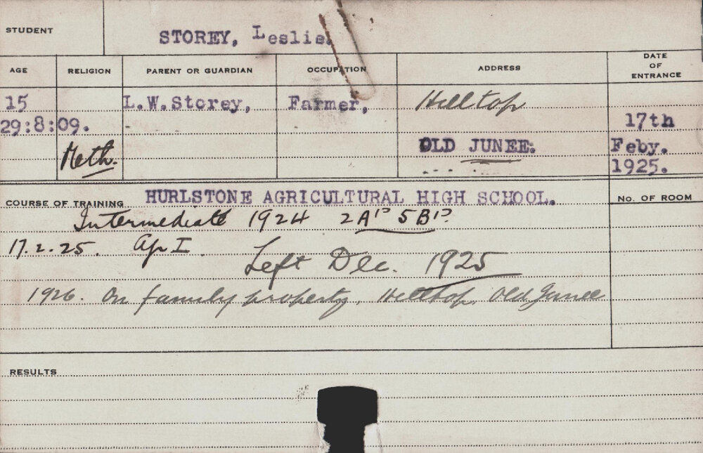 Storey, Leslie (Hawkesbury Diploma of Agriculture (HDA))