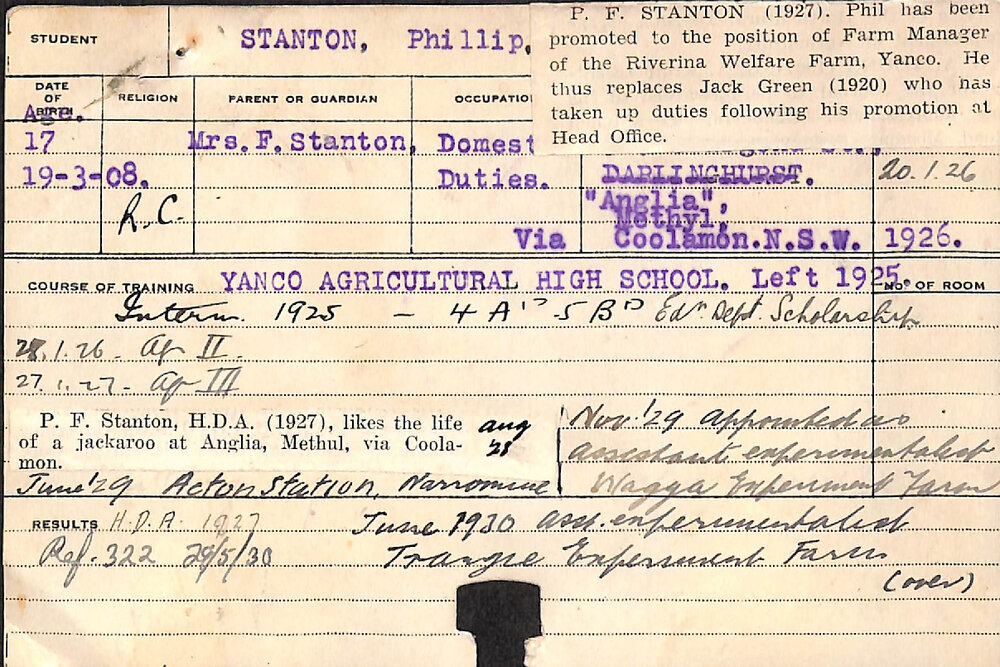 Stanton, Phillip Fred (Hawkesbury Diploma of Agriculture (HDA))