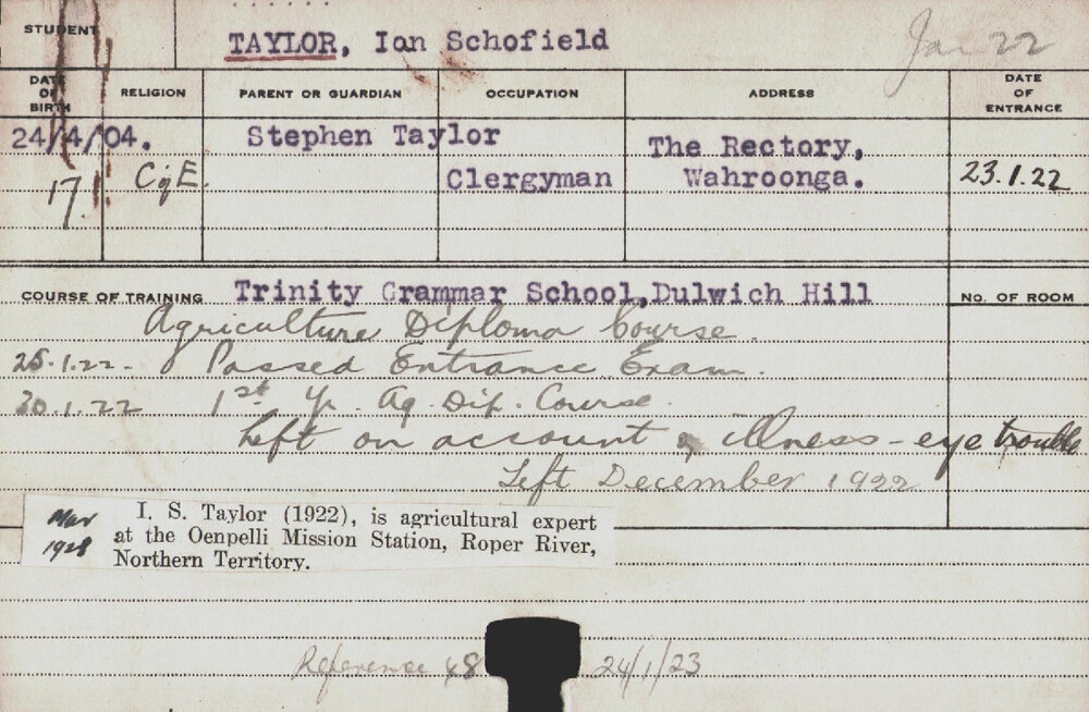 Taylor, Ian Schofield (Hawkesbury Diploma of Agriculture (HDA))