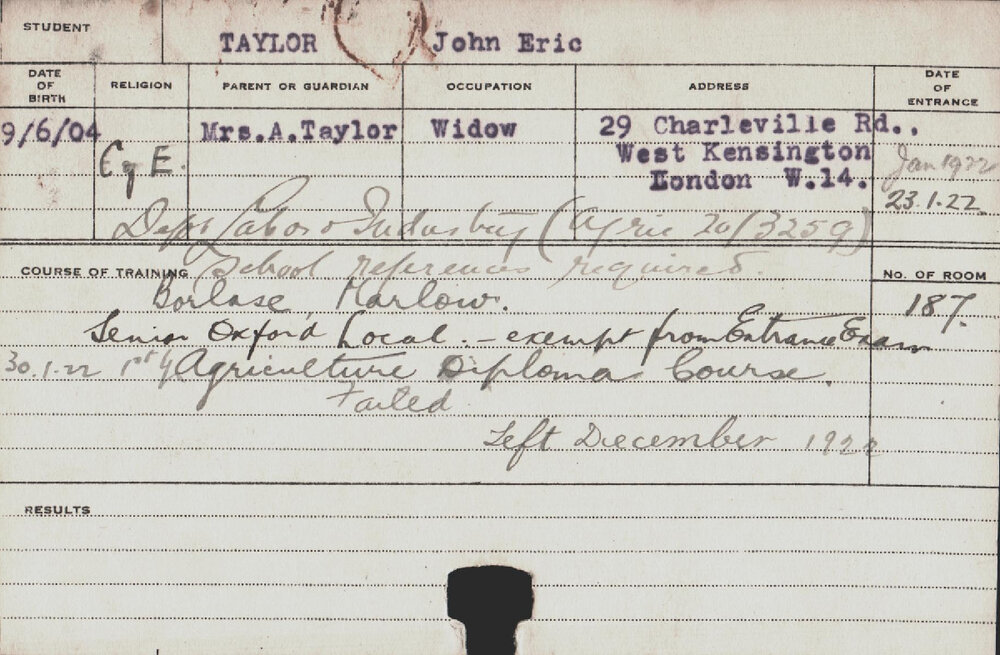 Taylor, John Eric (Hawkesbury Diploma of Agriculture (HDA))