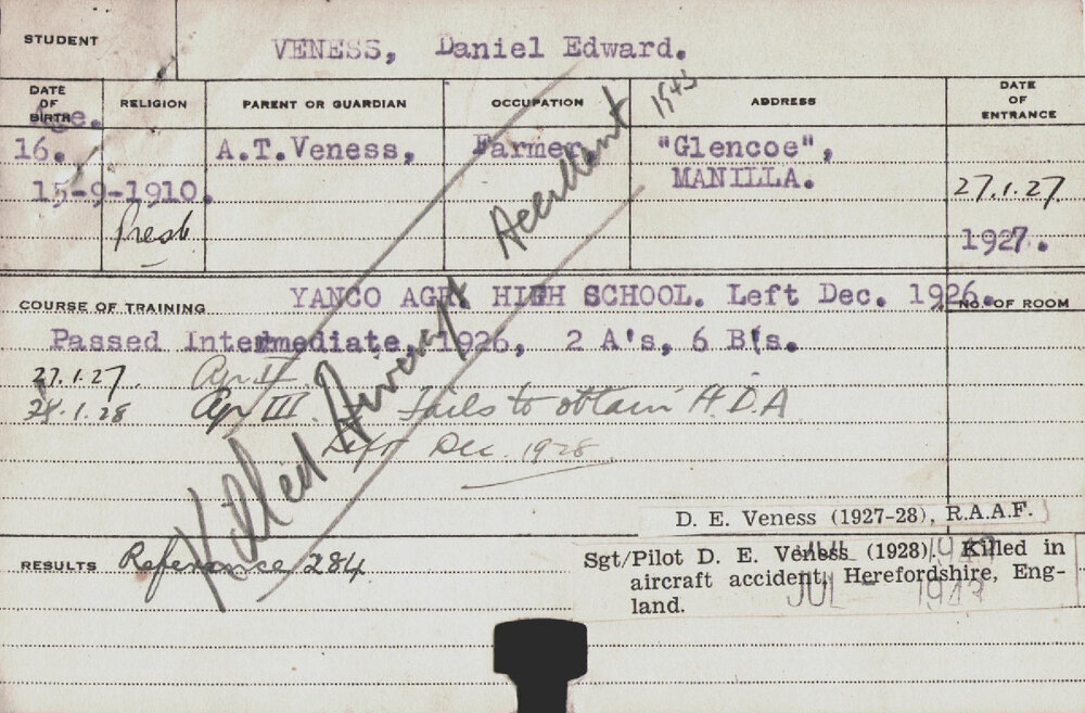 Veness, Daniel Edward (Hawkesbury Diploma of Agriculture (HDA))