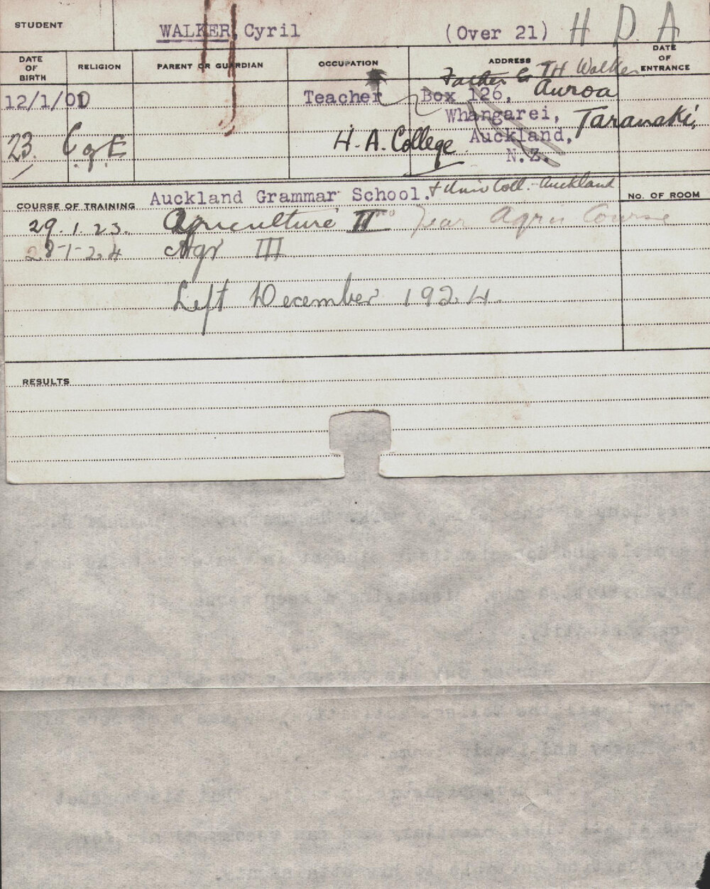 Walker, Cyril (Hawkesbury Diploma of Agriculture (HDA))