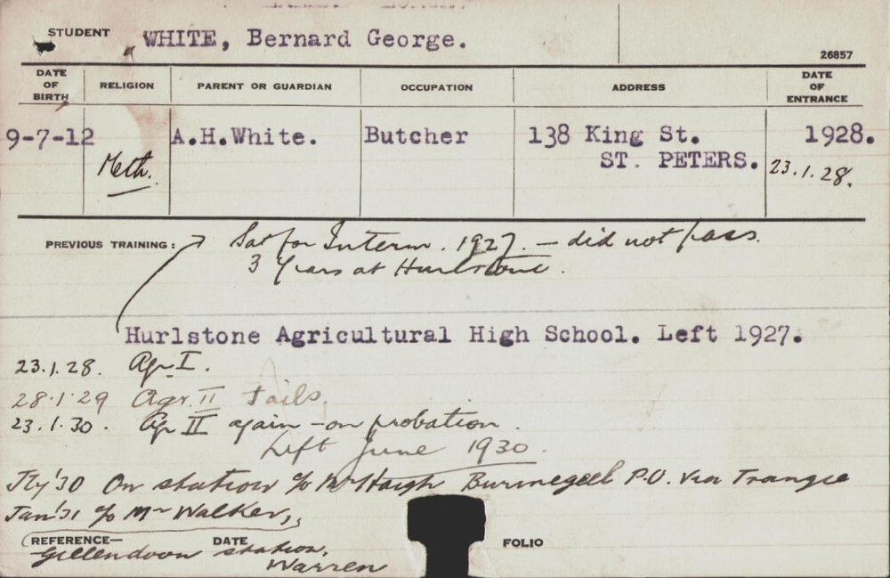 White, Bernard George (Hawkesbury Diploma of Agriculture (HDA))