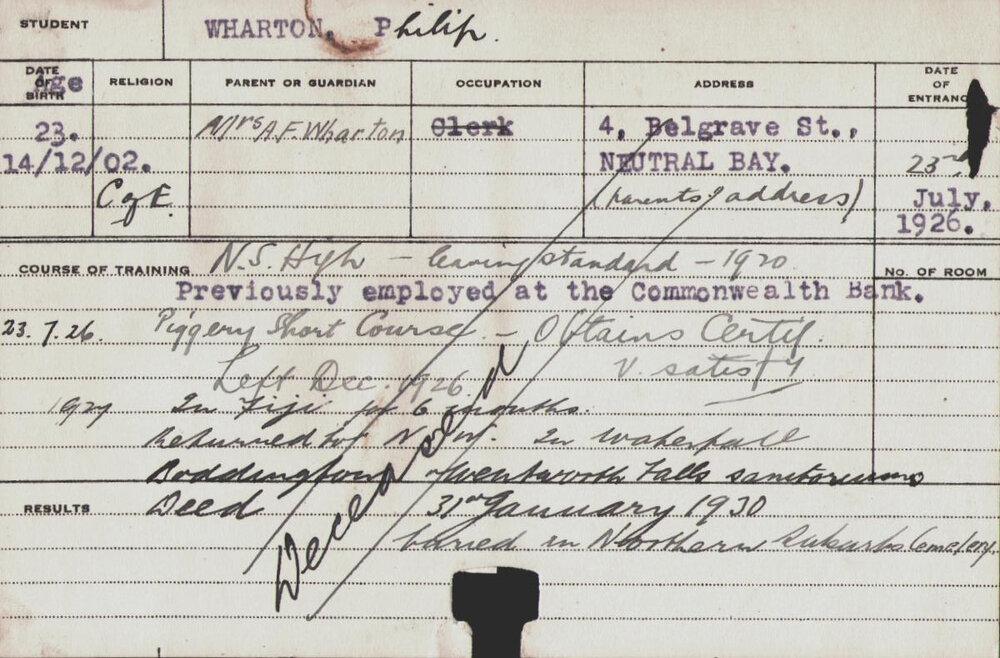 Wharton, Philip (Short Course - Piggery)