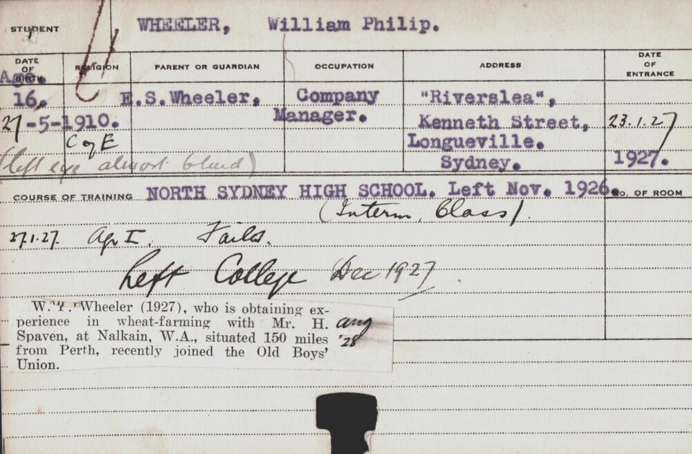 Wheeler, William Philip (Hawkesbury Diploma of Agriculture (HDA))