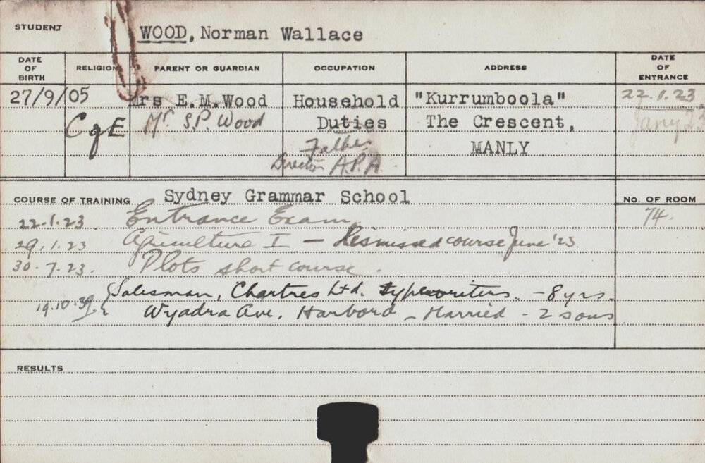 Wood, Norman Wallace (Hawkesbury Diploma of Agriculture (HDA)/ Short Course - Plots)