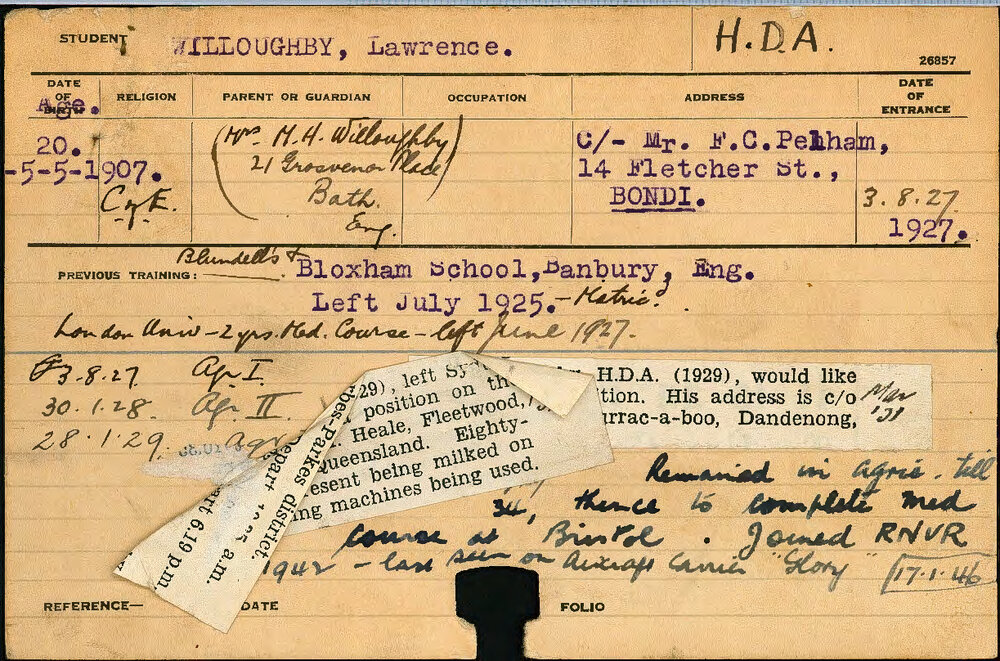 Willoughby, Lawrence (Hawkesbury Diploma of Agriculture (HDA))