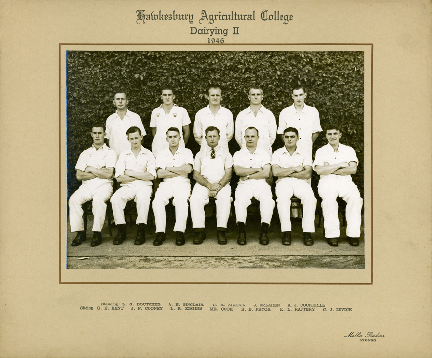 Dairying II students, 1946 - on the re-opening of the course [Hawkesbury Agricultural College (HAC)]