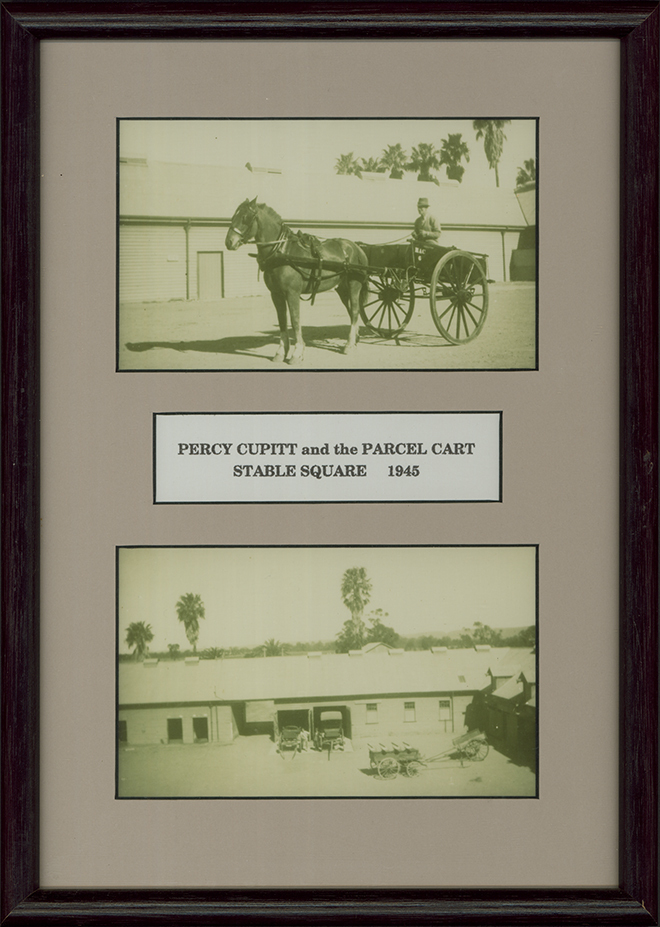 Percy Cupitt &amp; the Parcel Cart / Stable Square 1945 - Two framed images