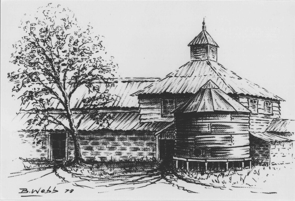 Print - Sketch by Brian Webb (3 of 5) - Dairy (H4) - [Hawkesbury Agricultural College (HAC)]