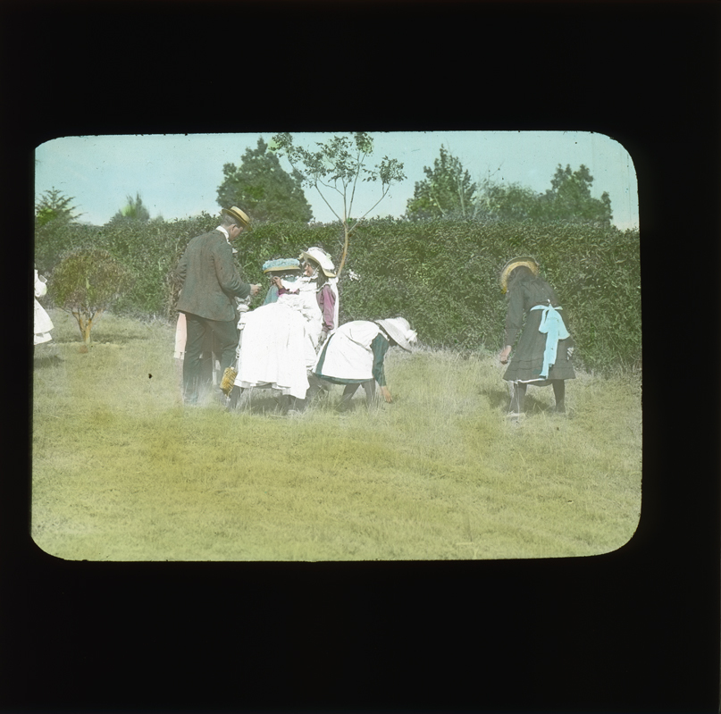 Young women and a teacher in the field [Hawkesbury Agricultural College (HAC)]