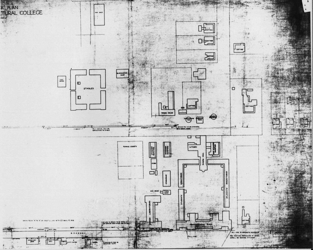 Plan of main buildings (undated) [Hawkesbury Agricultural College (HAC)]