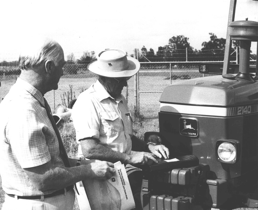 Leasing of John Deere 1640 &amp; 2140 tractors to the College (11 of 12) - John Paterson (right) [Hawkesbury Agricultural College (HAC)]