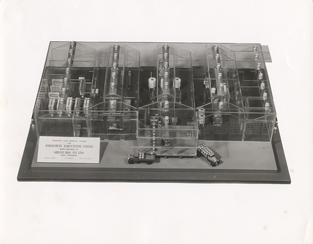 Model of the proposed Dairy Products Factory for HAC - prepared by Bryant Bros Pty Ltd, Dairy Engineers (Print 1 of 3) [Hawkesbury Agricultural College (HAC)]