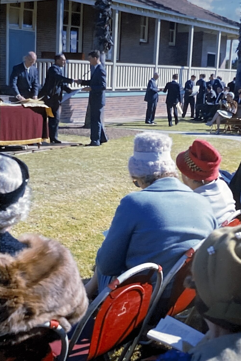 Hawkesbury Agricultural College Diploma Day 24 May 1962. Minister of Agriculture Hon. Mr Entick NAP presenting Rowland Horn with Diploma - Photo 165 - Copy