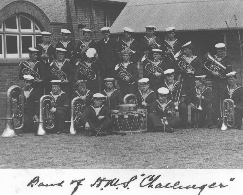 Band of 'HMS Challenger&rsquo; on a visit to the College [Hawkesbury Agricultural College (HAC)]