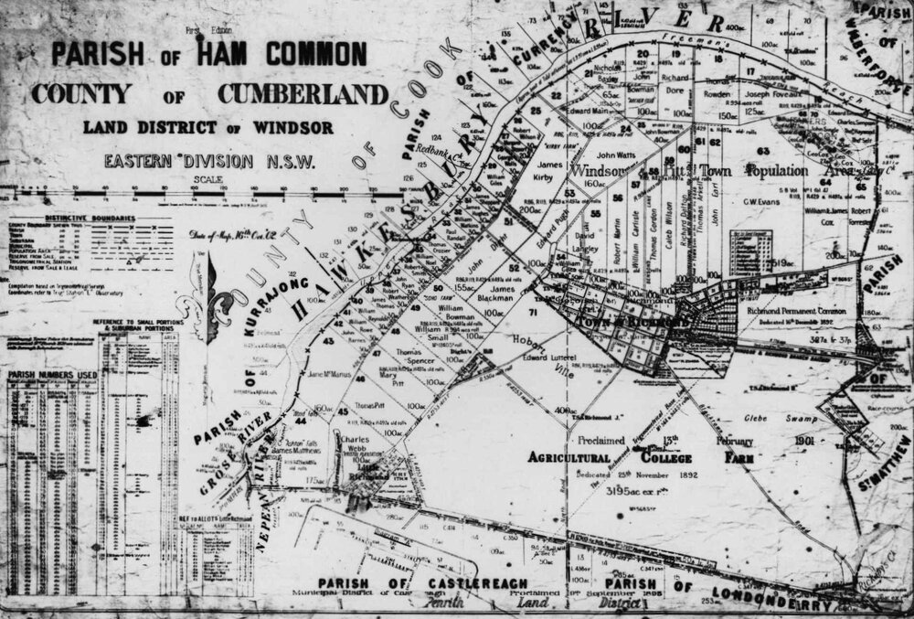 Parish Map of Ham Common (First edition) [Hawkesbury Agricultural College (HAC)]
