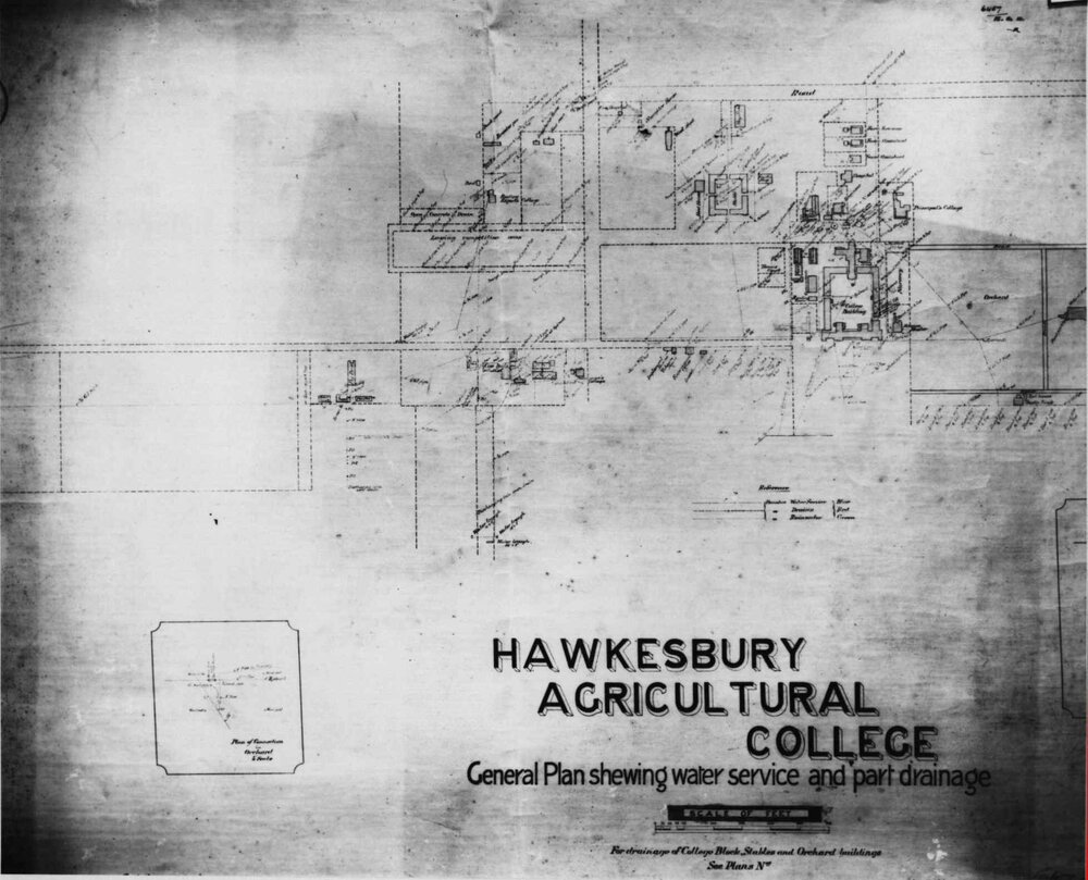 General Plan showing water service and part drainage, undated [Hawkesbury Agricultural College (HAC)]