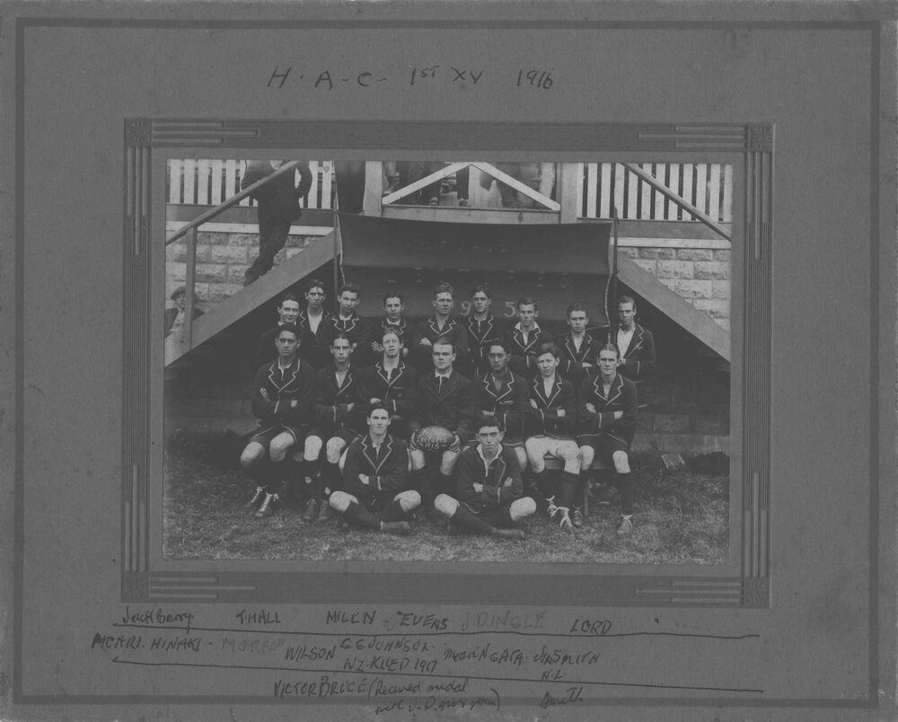 Football (Rugby Union) team - 1st XV, 1916 [Hawkesbury Agricultural College (HAC)]