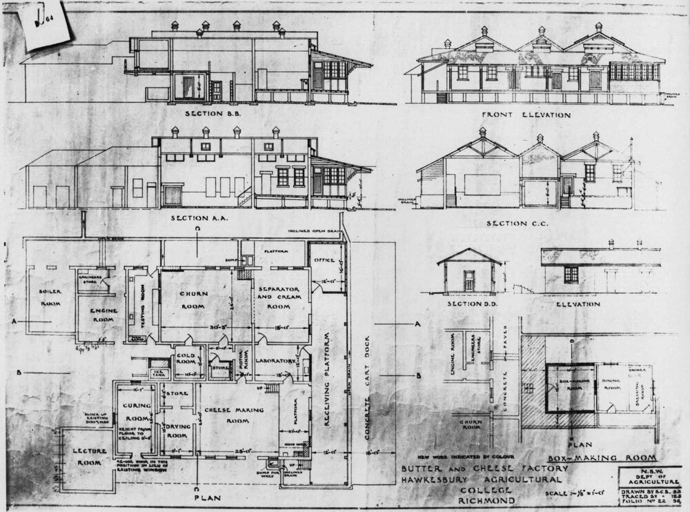 Plan for extensions to the Dairy Factory [Hawkesbury Agricultural College (HAC)]
