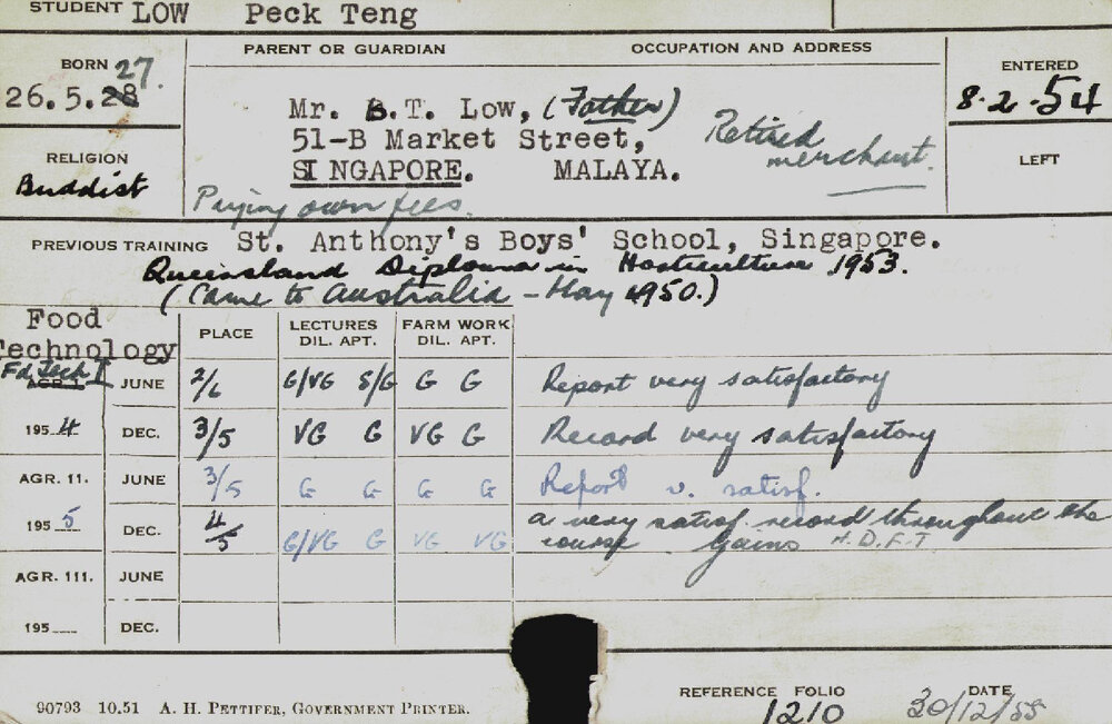 LOW, Peck Teng (Hawkesbury Diploma in Food Technology (HDFT))