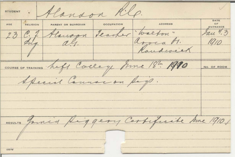 ALANSON, R (Certificate - Piggery)