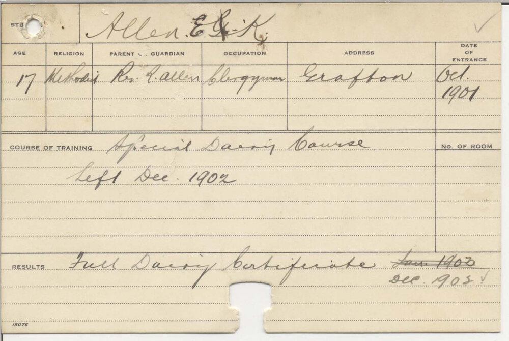 ALLEN, Eric K (Certificate - Dairy)