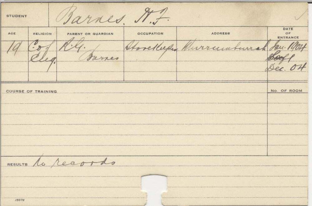 BARNES, H F (Agriculture?)