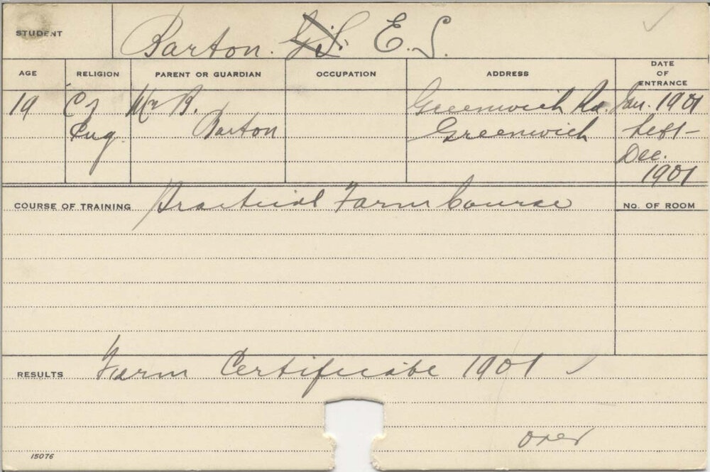 BARTON, E S (Certificate - Farm)