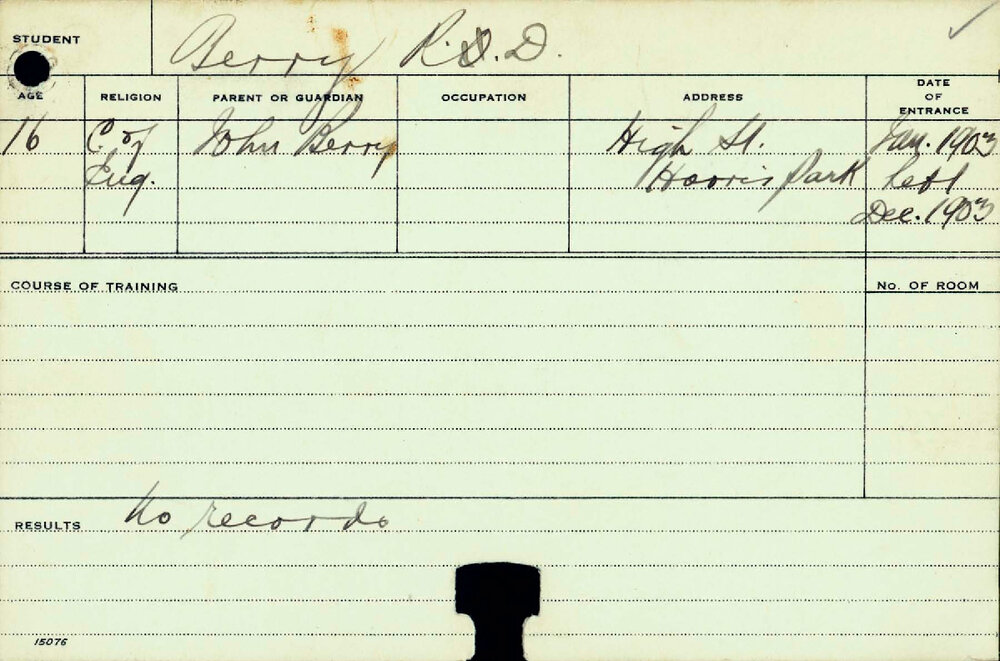 BERRY, Raymond D (Course Not Identified)