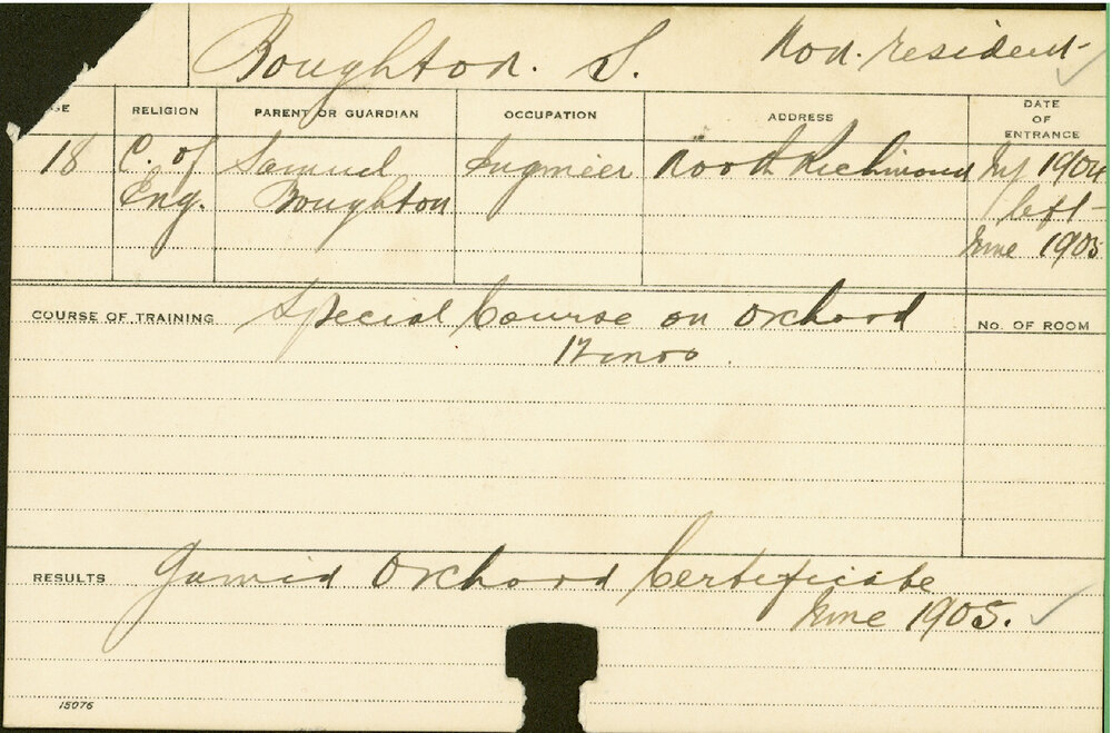 BOUGHTON, Samuel (Certificate - Orchard)