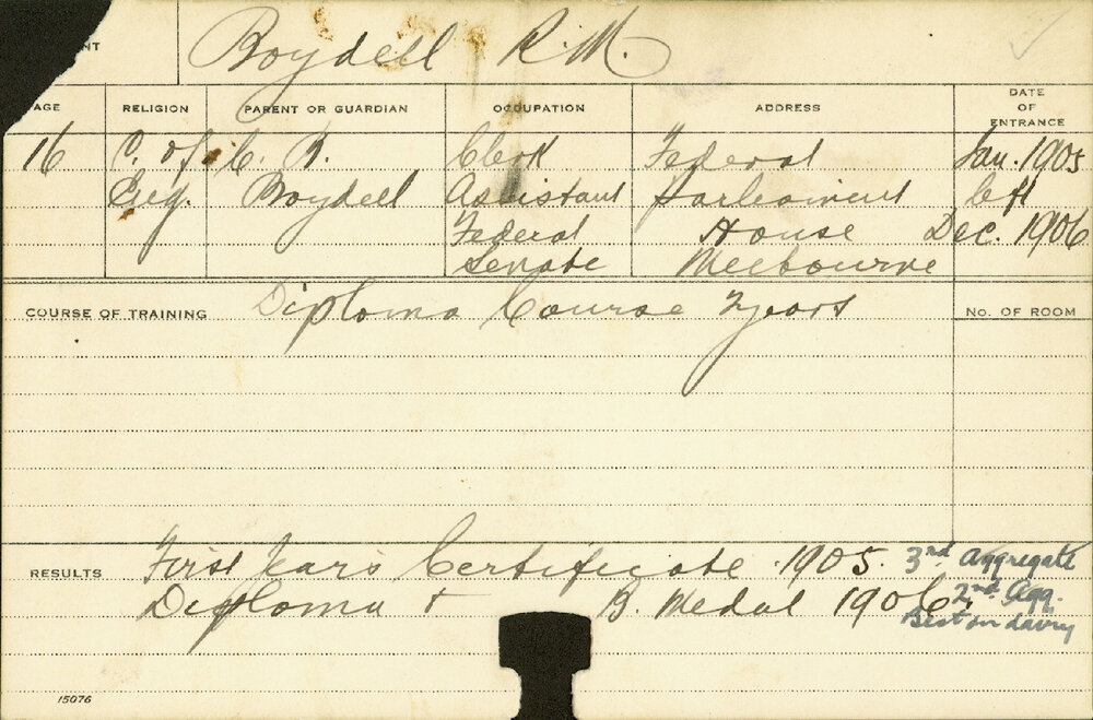 BOYDELL, RM (Hawkesbury Diploma of Agriculture (HDA))