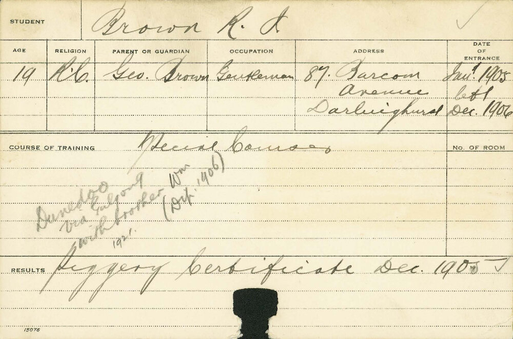 BROWN, RJ (Special Courses &amp; Certificate - Piggery)