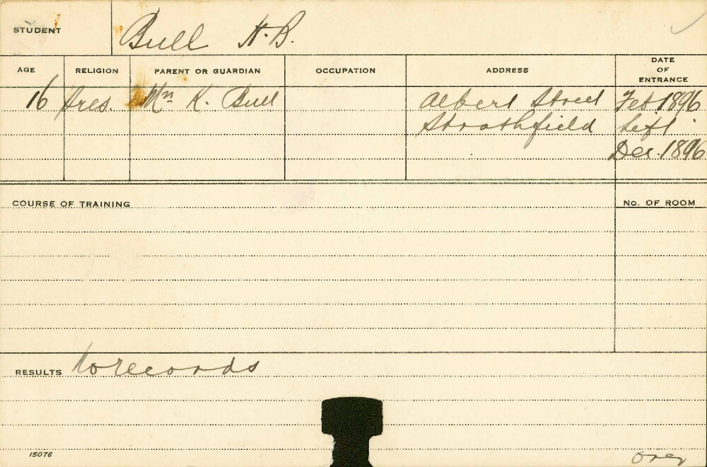 BULL, John (Special Course - Carpentry)